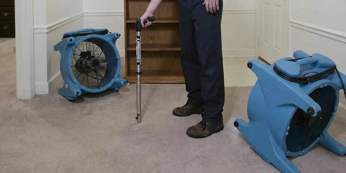 emergency water removal equipment deployed to dry a flooded residential interior in Madison, WI