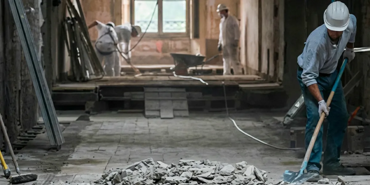 fire damage restoration professionals performing structural cleanup and restoration after a fire in Madison, WI