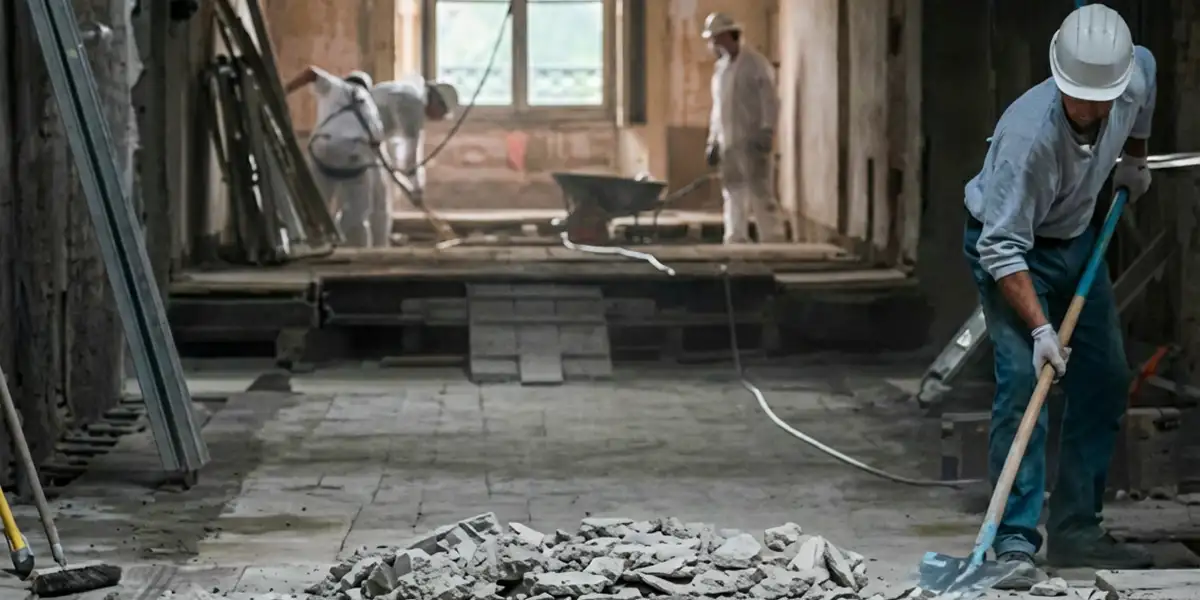 fire damage restoration professionals performing structural cleanup and restoration after a fire in Madison, WI